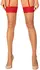 Obsessive Ingridia Stockings XL/2XL Red Lace Trim Elegant Sheer