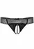 Roxanne Crotchless String Lace Mesh Keyhole Back Black S/M L/XL