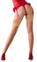 Cottelli Collection Stockings Skin/Red, Classic Seams, Size 5