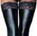 Cottelli Collection Lace-Top Wet Look Stockings M Black Silicone Grip