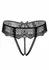 Delphine Lace Crotchless String - Elegant Bow Detail, Black, S/M & L/XL