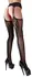 Cottelli Collection Suspender Tights L/XL - Black Mesh, Seam Detail