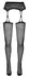 Cottelli Collection Suspender Tights L/XL - Black Mesh, Seam Detail