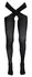 Cottelli Collection Stockings Black L/XL with Waist Strap Detail