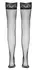 Cottelli Collection Net Hold-Up Stockings with Lace Top, Black, Size 8