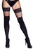 Cottelli Collection Hold-Up Stockings M/L Black Fishnet & Opaque Lace Top