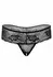 Jane Lace Crotchless Thong Panty S/M - Elegant Open Design, Black