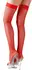 Cottelli Collection Hold-up Stockings Red Mesh Size M Silicone Top