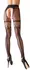Cottelli LEGWEAR S/M Fishnet Tights with Garter & Back Seam, Black