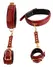 Bad Kitty Red Adjustable Hand and Thigh Restraint System, Gold Details