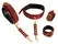 Bad Kitty Red Adjustable Hand and Thigh Restraint System, Gold Details