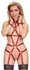 Bad Kitty Bondage Body S/M Red Strap Design with Handcuffs Set