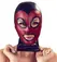 Bad Kitty Head Mask Red & Black Stretch Hood Unisex One Size