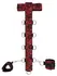 Bad Kitty Adjustable Satin & Lace Collar with Handcuffs - Red/Black