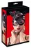 Bad Kitty Cat Mask Black Imitation Leather with Rhinestone Accents