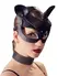 Bad Kitty Cat Mask Black Imitation Leather with Rhinestone Accents