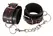 ZADO Adjustable Black-Red Wrist Restraints with Heart Motif PU Leather