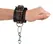 ZADO Adjustable Black-Red Wrist Restraints with Heart Motif PU Leather