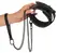ZADO Black Diamond Pattern Adjustable Collar with Matte Leash 40-48cm
