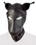 ZADO Faux Leather Dog-Style Hood with Collar, Adjustable Fit, Black