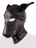 ZADO Faux Leather Dog-Style Hood with Collar, Adjustable Fit, Black