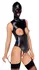 Bad Kitty Body & Mask XL Black Vegan Leather Suspender Set