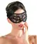 ZADO Elegant Lace Eye Mask with Satin Ribbon - Black, Universal Fit