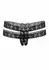 Lucy Crotchless Thong Panty Double Lace Strappy Black S/M L/XL