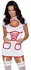 Cottelli Costumes Nurse XL White Dress with Red Accents, Adjustable Straps