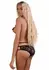 Jade Lace Bikini Panty with Decorative Straps, Crotchless, S/M & L/XL