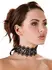 Cottelli Collection Black Choker Embroidered with Pearls & Rhinestones 36cm