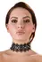 Cottelli Collection Black Choker Embroidered with Pearls & Rhinestones 36cm