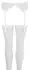 Cottelli Collection Lace Suspender Belt & Stockings White M/L