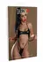 High-Waist Wetlook Halter Bodysuit - Shiny Black, Adjustable Fit