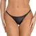 Noir Powerwetlook G-String L/XL with Silver Side Hooks, Black