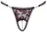 Cottelli Lingerie Lace String S/M with Removable Pearl Chain, Black-Pink
