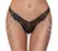 Cottelli LINGERIE String M/L with Removable Pearl Chains, Black Lace
