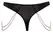 Cottelli LINGERIE String M/L with Removable Pearl Chains, Black Lace
