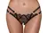 Cottelli LINGERIE Eyelash Lace String M/L with Rhinestone Rings, Black