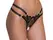 Cottelli LINGERIE Eyelash Lace String M/L with Rhinestone Rings, Black