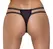 Cottelli LINGERIE Eyelash Lace String M/L with Rhinestone Rings, Black