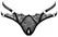 Cottelli LINGERIE Eyelash Lace String M/L with Rhinestone Rings, Black