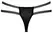 Cottelli LINGERIE Eyelash Lace String M/L with Rhinestone Rings, Black