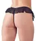 Cottelli Collection Frilled Open G-String L Black Decorative Pearls