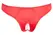 Cottelli Collection Pearls Satin Briefs Red M Embroidered Open Design