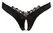 Cottelli Collection G-String Pearls Black L - Satin Embroidered Briefs