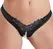 Cottelli Collection G-String Pearls Black Satin Embroidered M