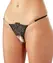 Cottelli Collection Embroidered String M/L with Rhinestones, Black