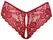 Cottelli LINGERIE Red Lace Crotchless Panty L with Satin Ribbon