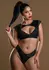 Daring Intimates Wetlook Bra Set Black 2-Piece Glossy Lace Finish